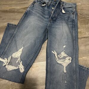 Re/Done Relaxed Blue Distressed Jeans
